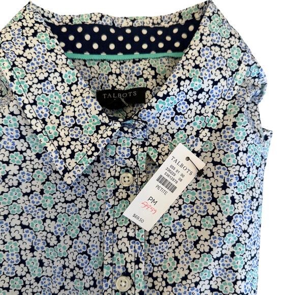 NWT Talbots Floral Button Down - Petite Medium - Picture 5 of 8
